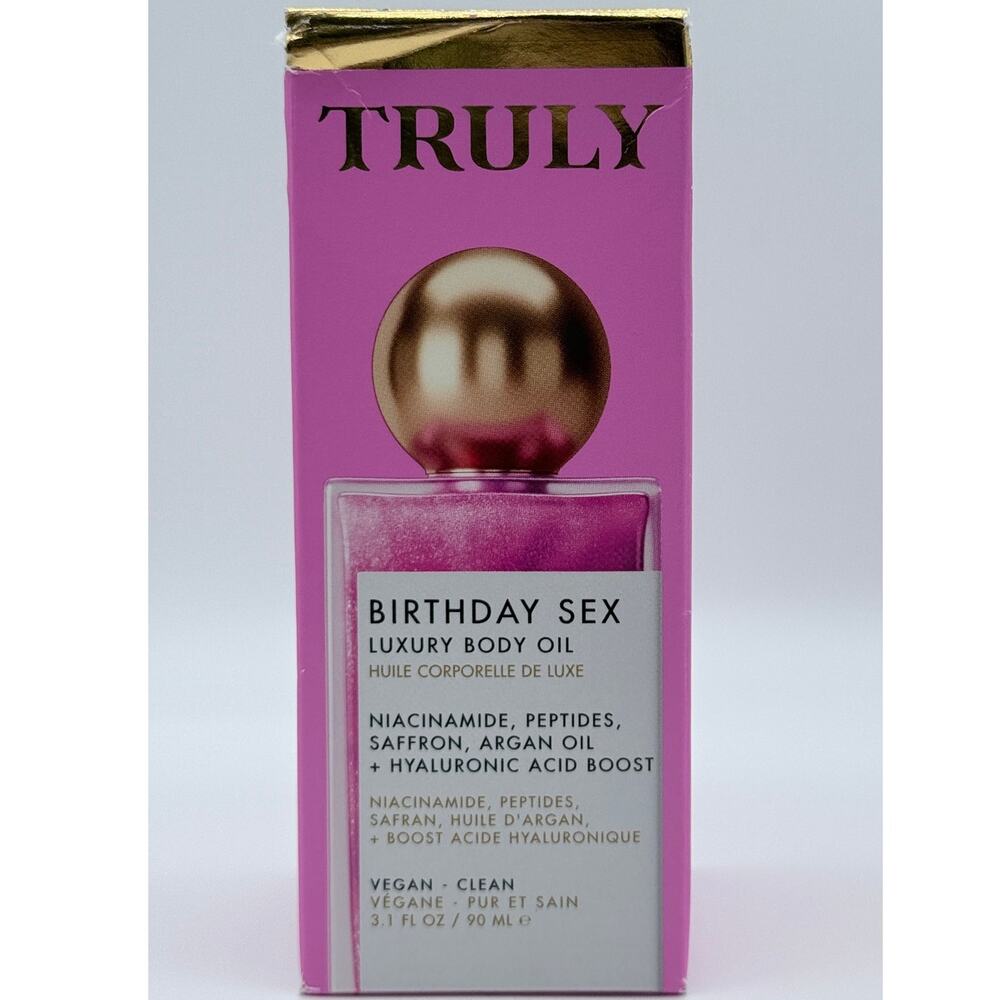 SEXY Truly Birthday Sex Luxury Body Oil Pink Shimmery Jasmine 3.1 oz SEALED